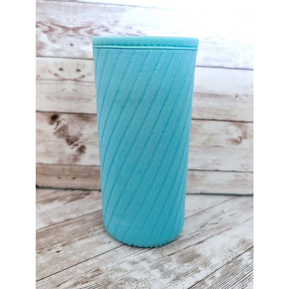 Turquoise Tone Fabric Long Bottle Insulator - Preowned